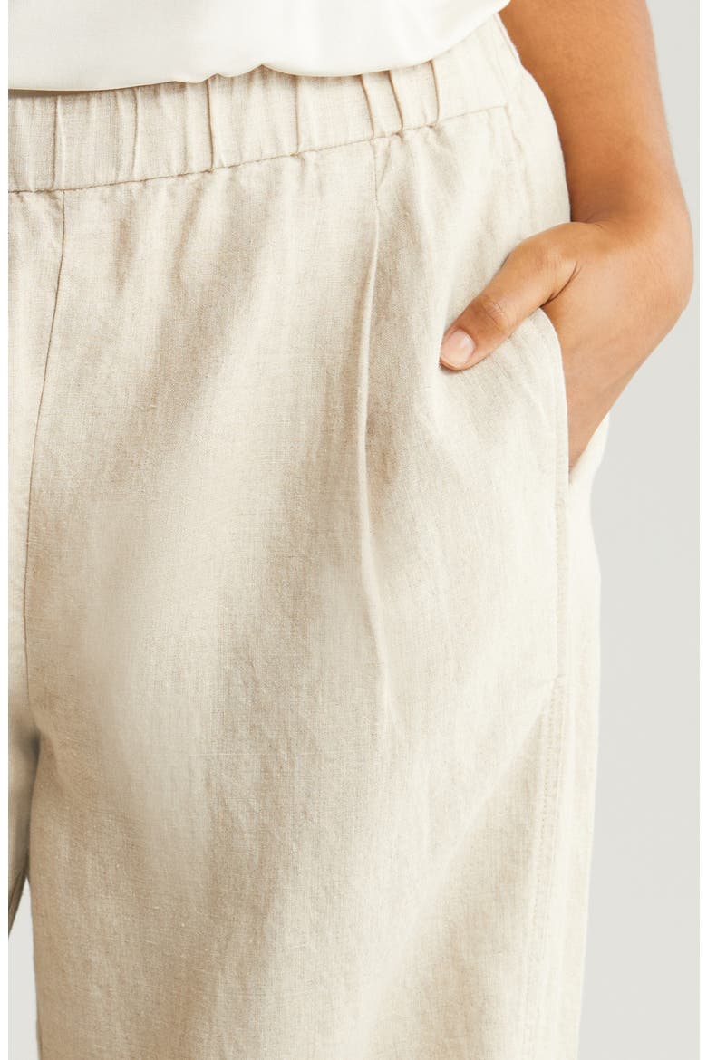 Pleated Organic Linen Lantern Pants, Alternate, color, UNDYED NATURAL