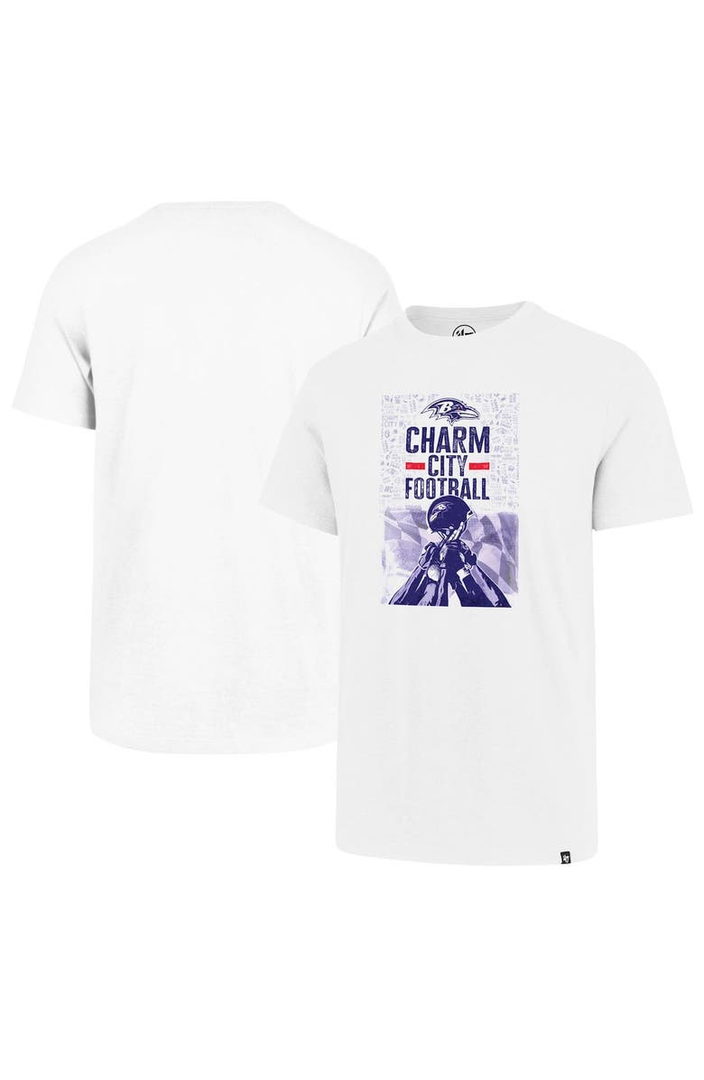 '47 Men's '47 White Baltimore Ravens Charm City Football T-Shirt, Main, color, 