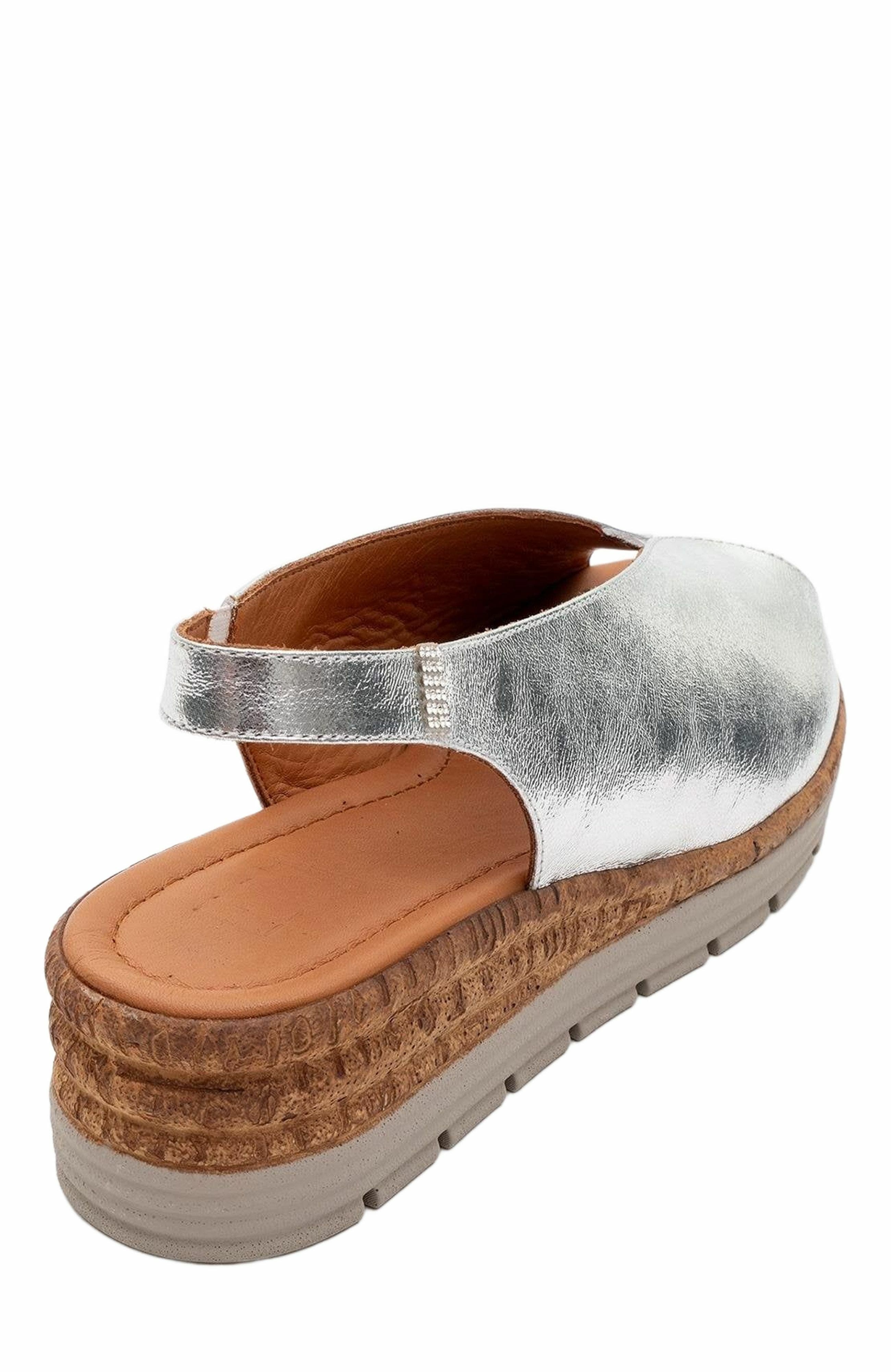 Blom Leather Platform Sandal, Alternate, color, Silver Leather