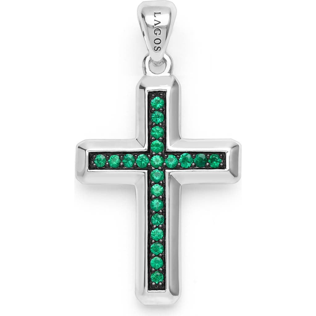Lagos Anthem Cross Pendant In Green