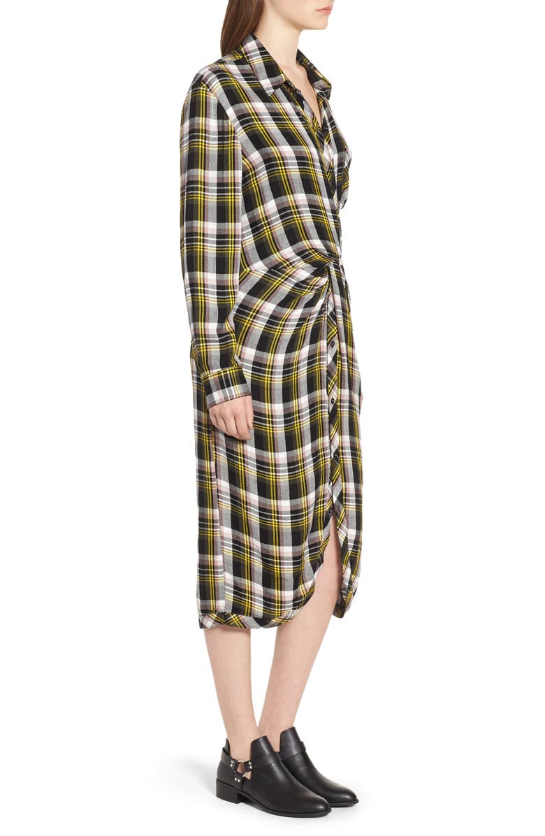 Caslon<sup>®</sup> Twist Front Plaid Shirtdress, Alternate, color, 
