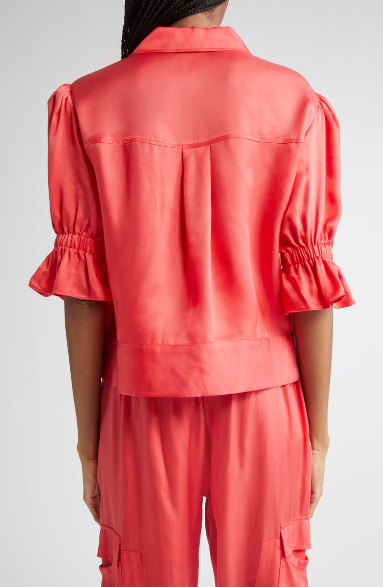 Cinq à Sept Holly Ruffle Sleeve Jacket, Alternate, color, Cherry Lemon