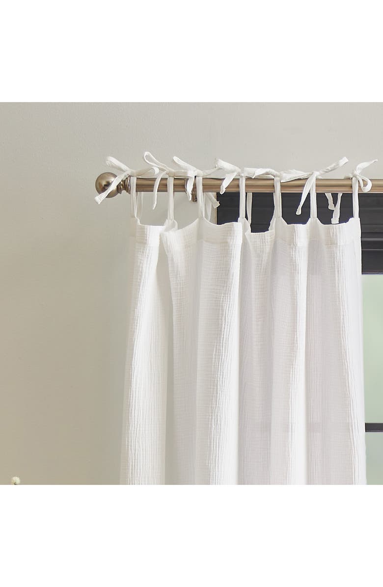 DKNY Pure Set of 2 Tie Tab Cotton Gauze Curtain Panels, Alternate, color,