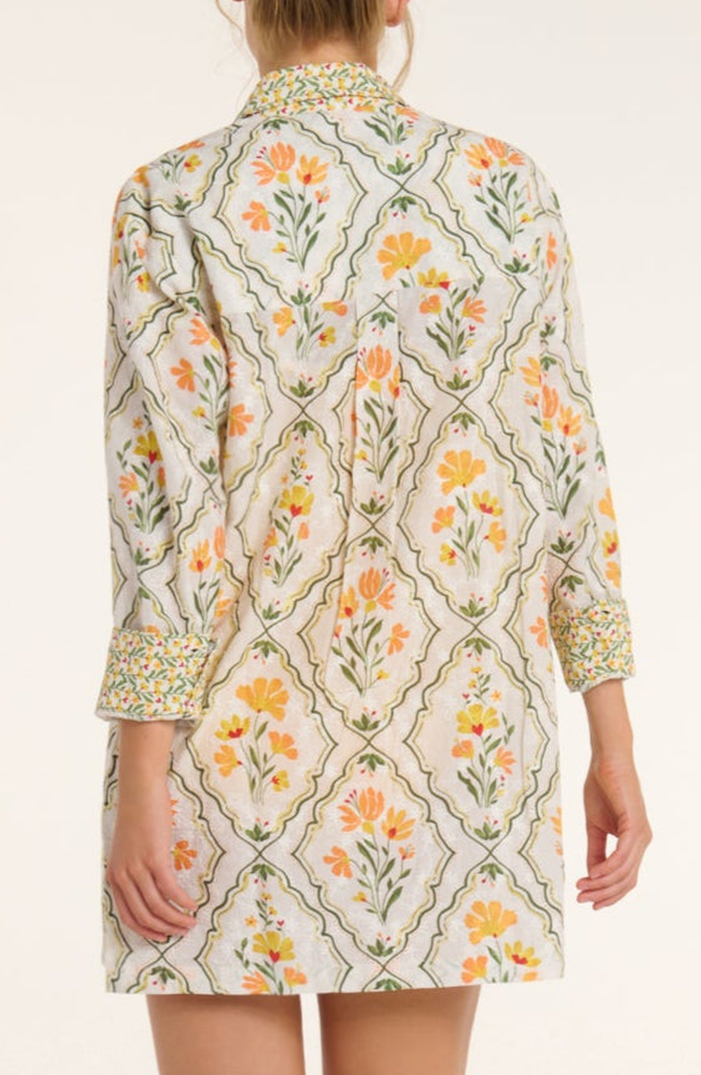 Hermoza Marie Button Front Collared Shirt Dress, Alternate, color, 