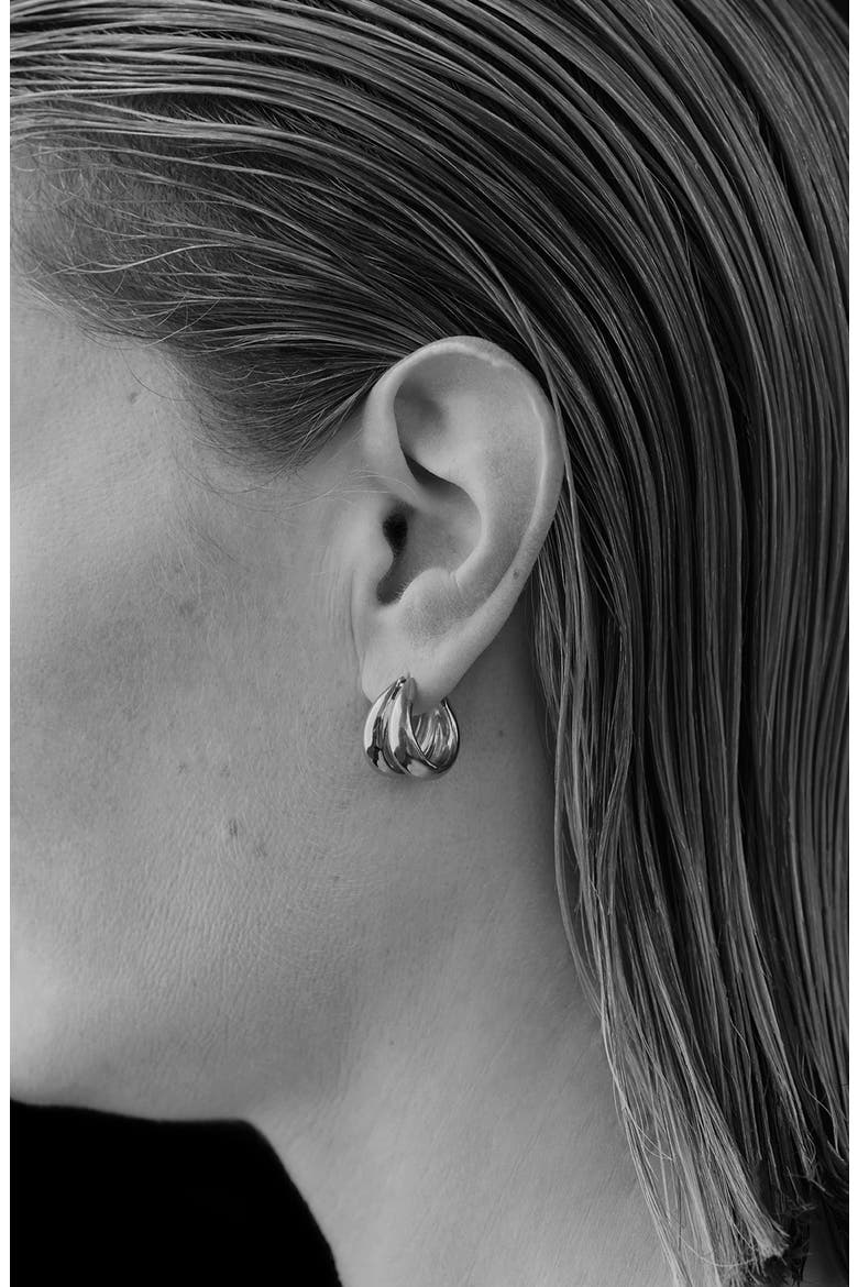 1930 Double Hoops, Alternate, color, STERLING SILVER