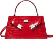 Tory Burch Mini Lee Radziwill Croc Embossed Leather Satchel