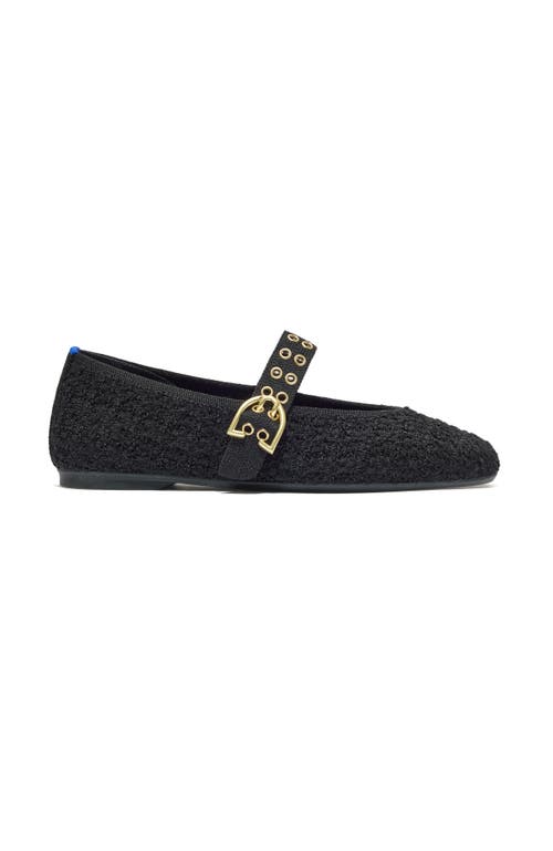 Rothys The Max Buckle Mary Jane In Black/metallic/neutral In Blue
