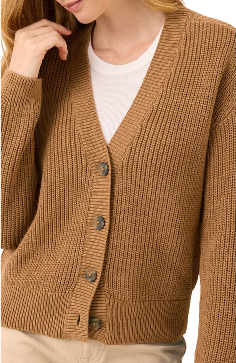 Pact Luxe Knit Cropped Cardigan, Alternate, color, Brown Sugar Heather