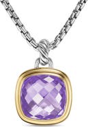 David Yurman Albion® Pendant in Sterling Silver with 18K Yellow Gold & Amethyst, 15mm