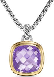 David Yurman Albion® Pendant in Sterling Silver with 18K Yellow Gold & Amethyst, 15mm