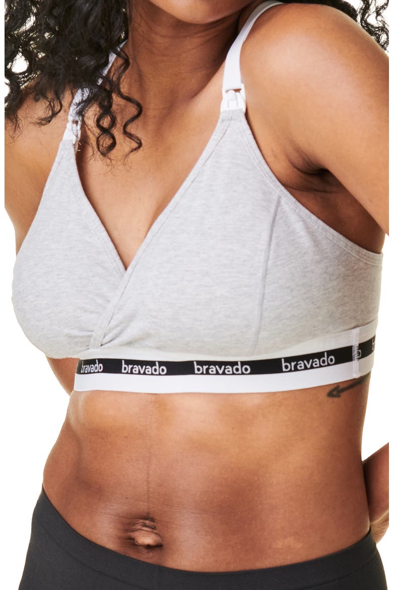 Original Organic Cotton Blend Maternity/Nursing Bra, Alternate, color, DOVE HEATHER