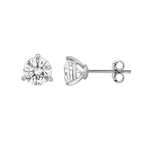 Ellipse 14K Gold Lab Grown Round Solitaire Diamond Earrings - 2 Cts