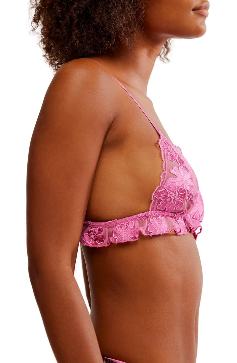 Free People Hotel Chantelle Triangle Bralette, Alternate, color, Dawn Pink