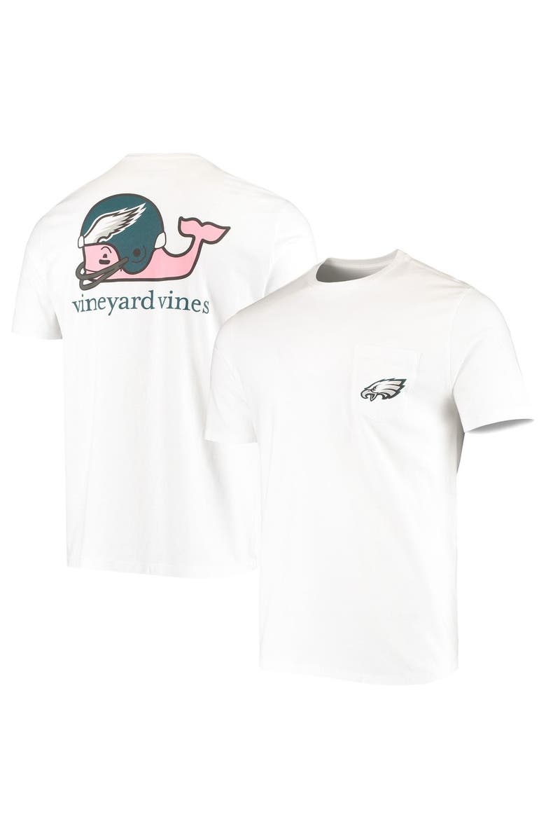 vineyard vines Men's Vineyard Vines White Philadelphia Eagles Team Whale Helmet T-Shirt, Main, color, 