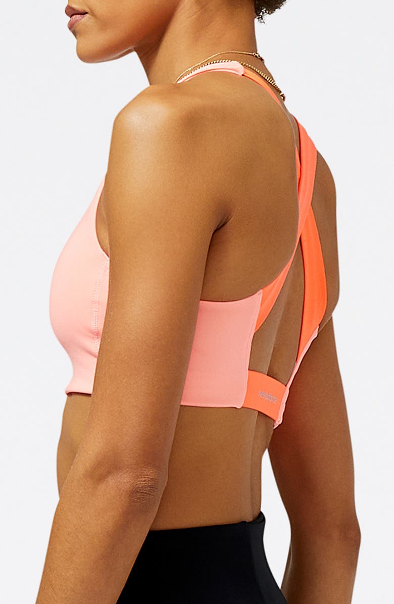 New Balance Fuel Crossback Sports Bra, Alternate, color, Pink