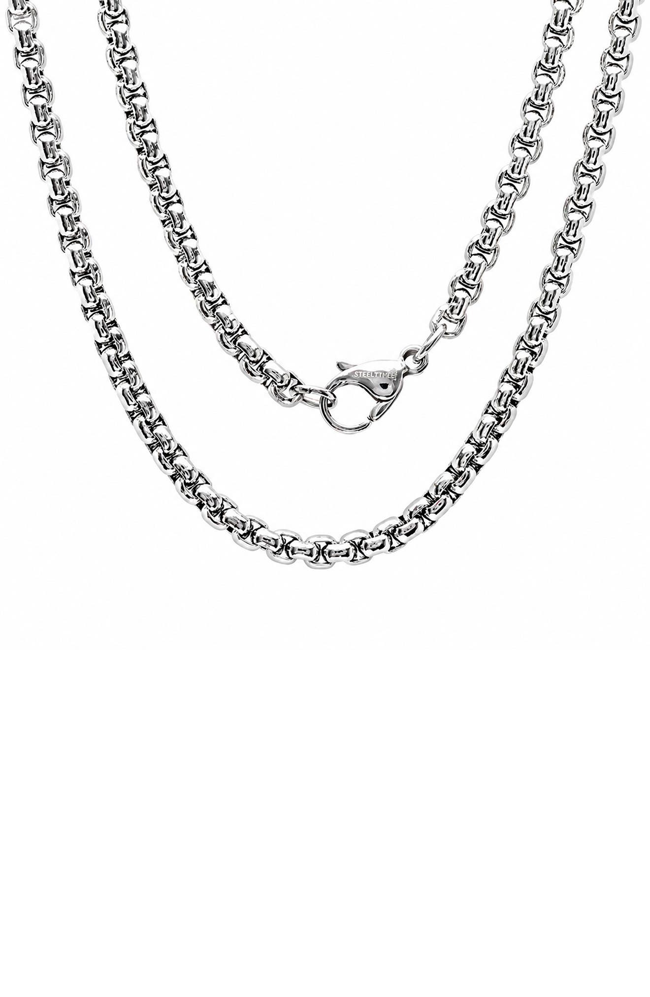 Stainless Steel Box Link Chain Necklace