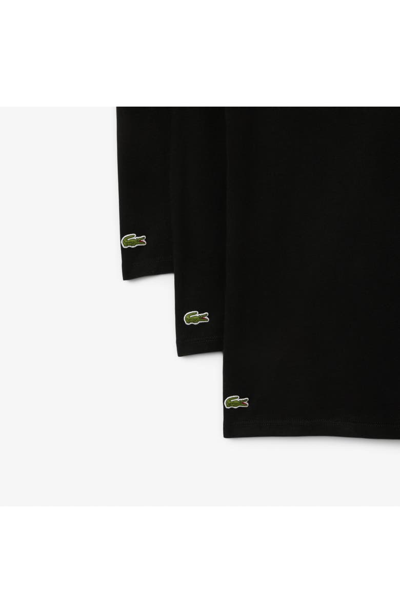 Lacoste 3-Pack Cotton V-Neck T-Shirts, Alternate, color, Black