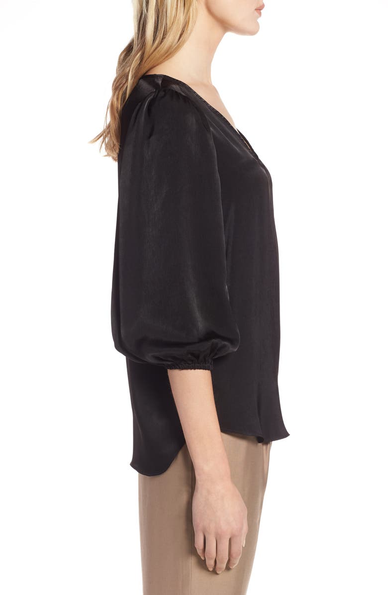 Halogen<sup>®</sup> Blouson Sleeve Crepe Blouse, Alternate, color,