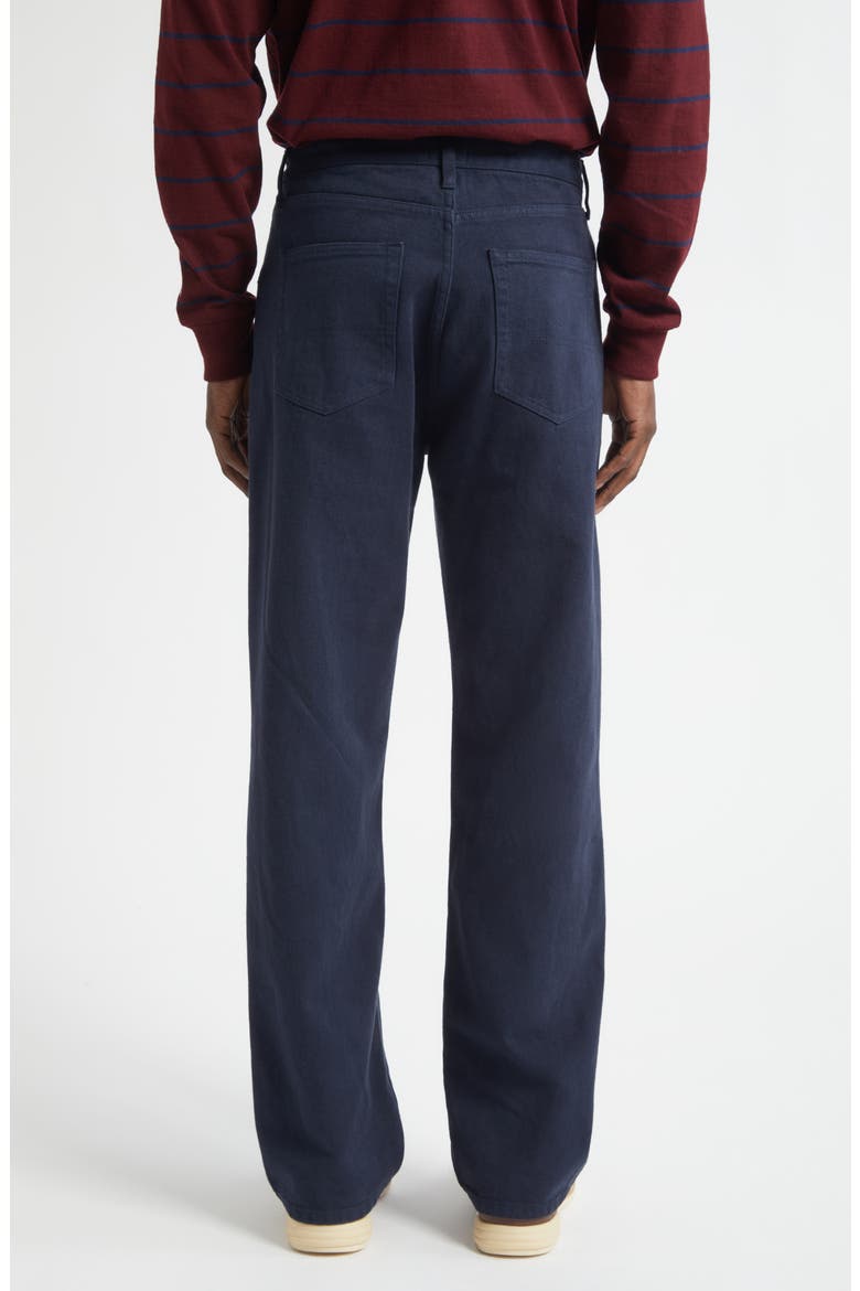 Brushed Back Pleated Organic Cotton Jeans, Alternate, color, DARK NAVY