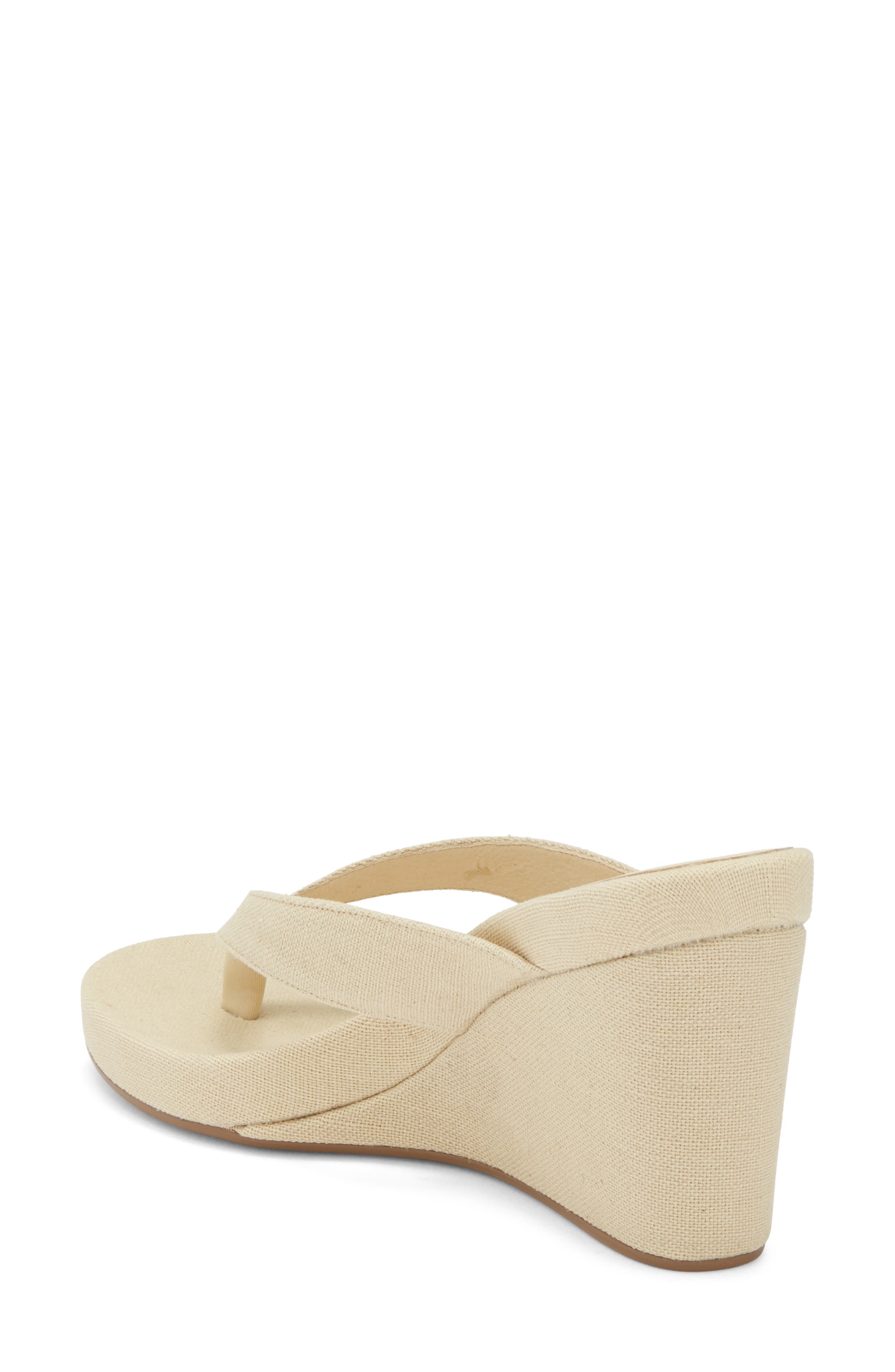 Jeffrey Campbell Liezel Platform Wedge Flip Flop, Alternate, color, Beige Canvas