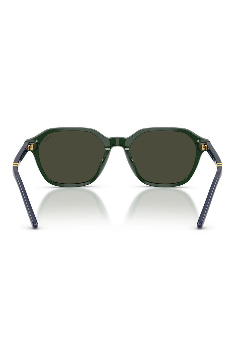 54mm Irregular Sunglasses, Alternate, color, SHINY GREEN / BROWN