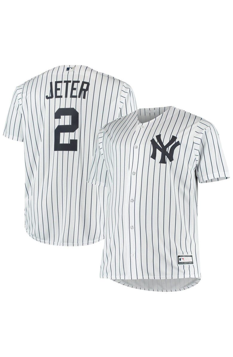 PROFILE Men's Derek Jeter White New York Yankees Big & Tall Replica Player Jersey, Alternate, color, 