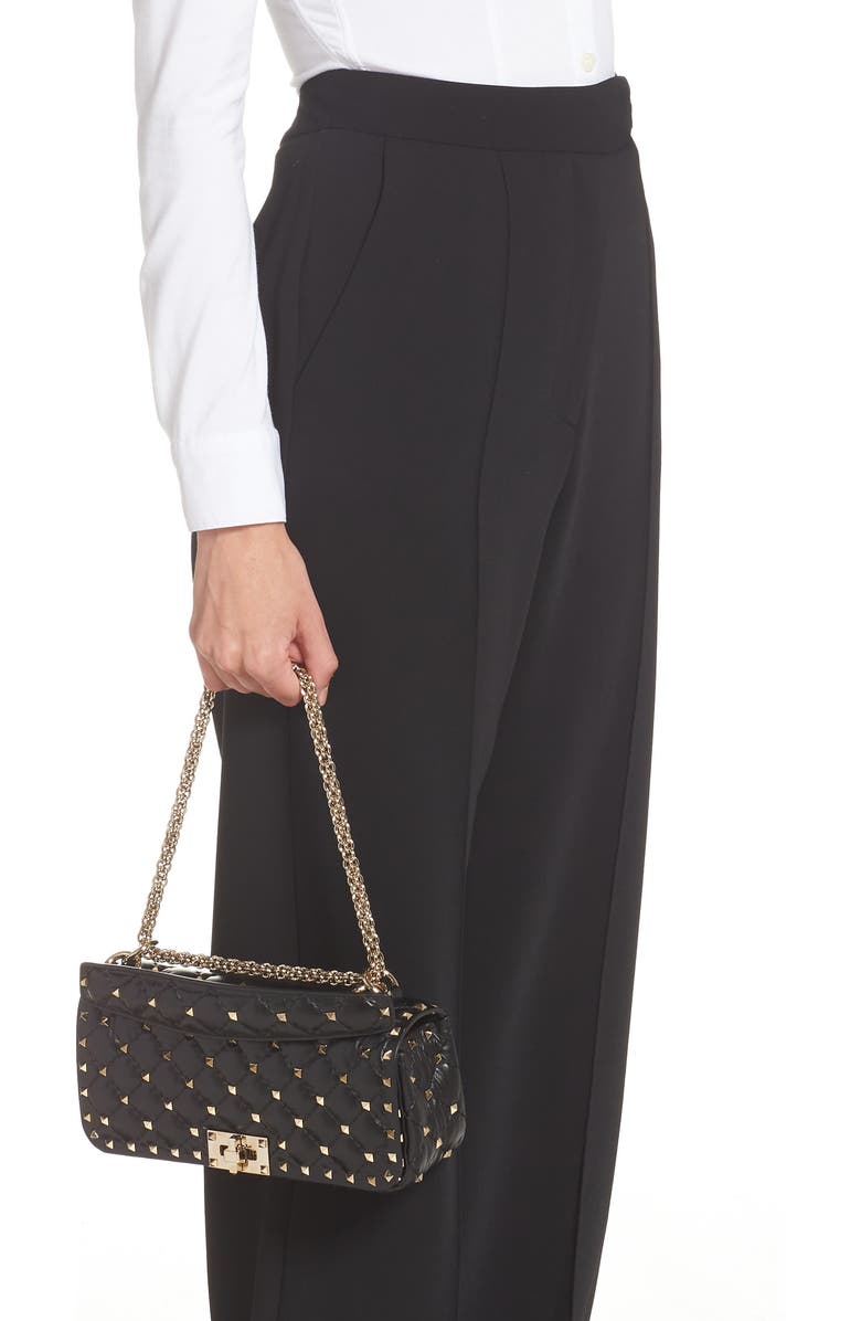 Valentino Garavani Rockstud Spike Leather Shoulder Bag, Alternate, color,