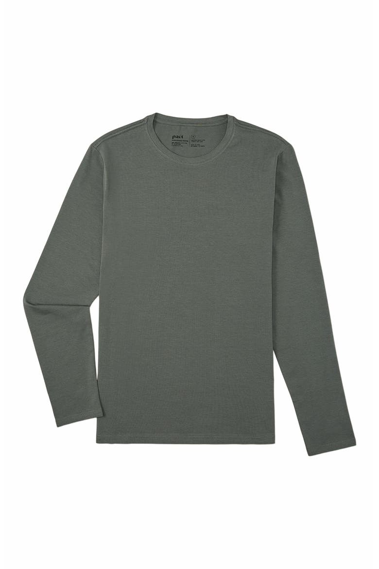 Organic Cotton Luxe Stretch Jersey Slim Long Sleeve Tee, Alternate, color, Castor Grey