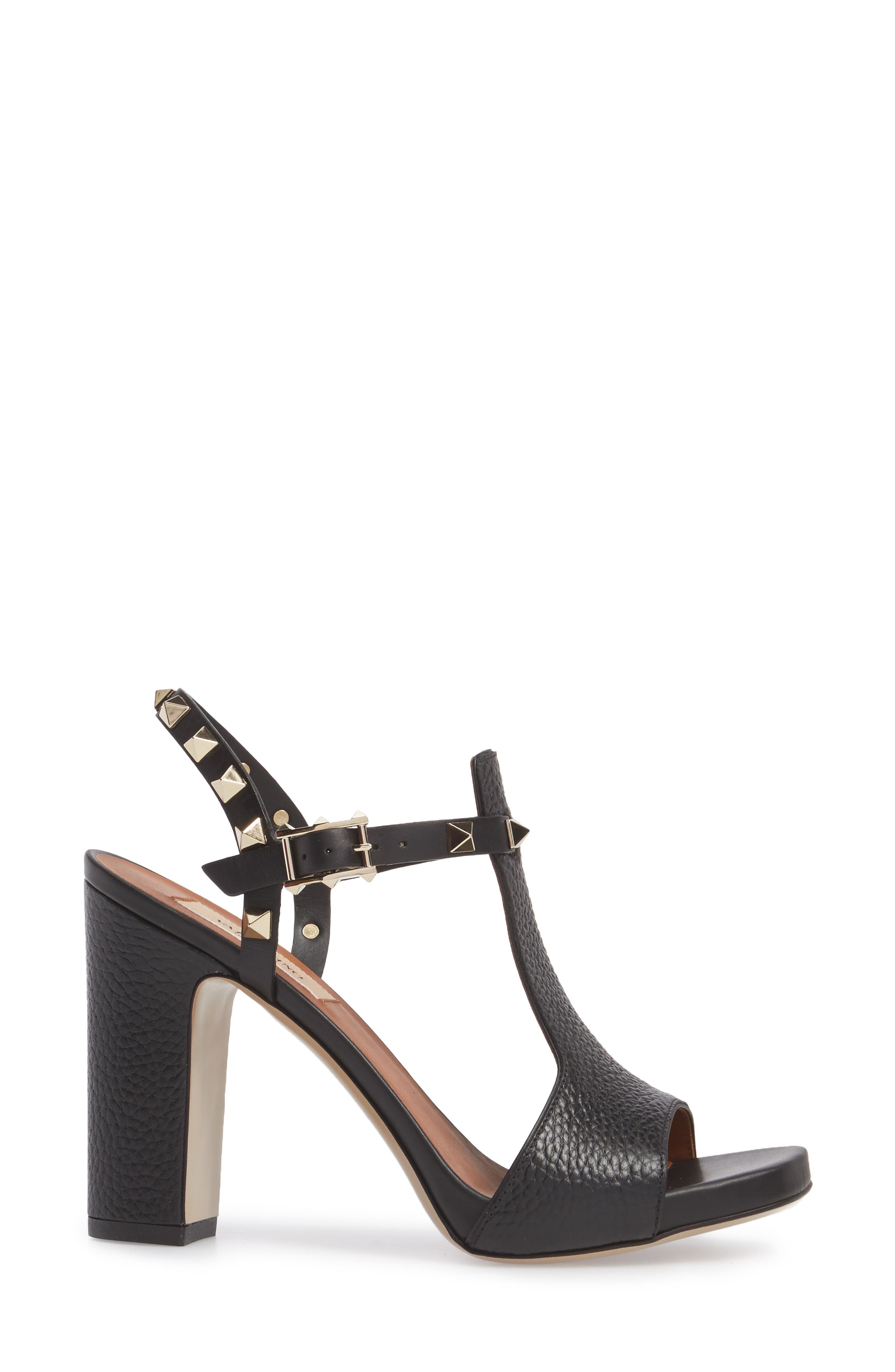 Valentino Garavani Rockstud T-Strap Sandal, Alternate, color, 
