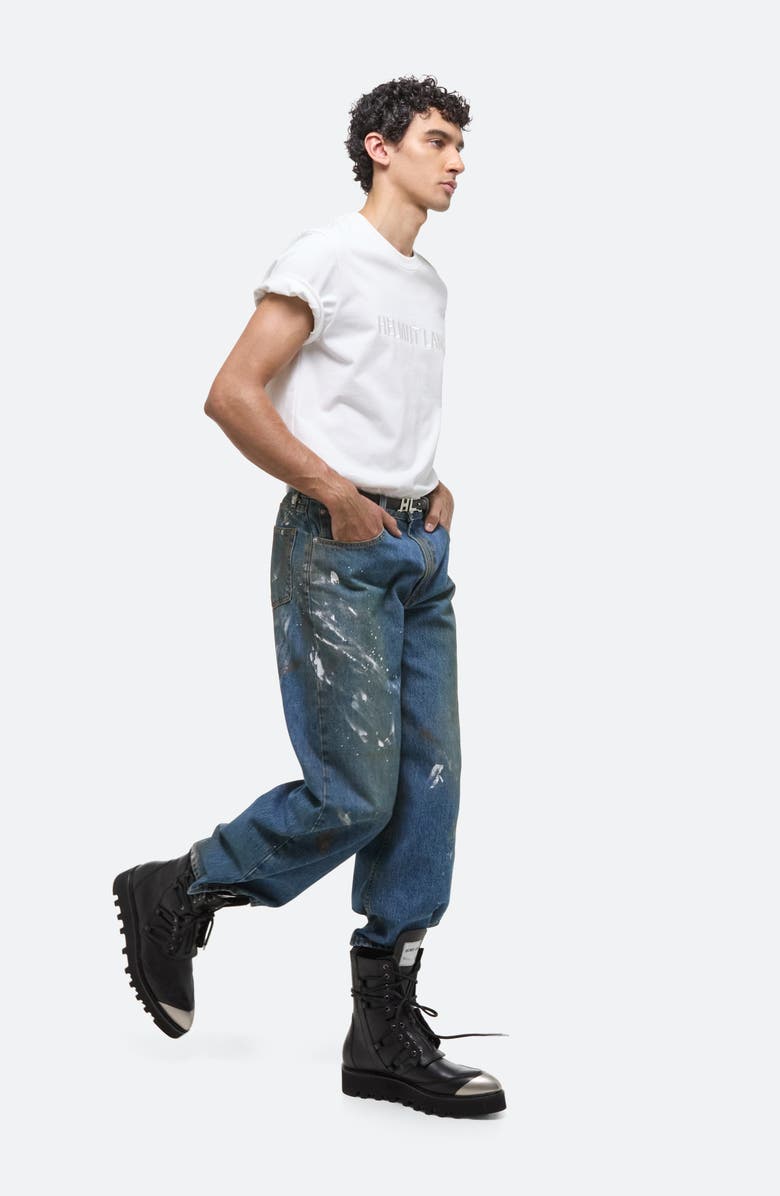 Helmut Lang Tonal Embroidered Logo T-Shirt, Alternate, color, Wht