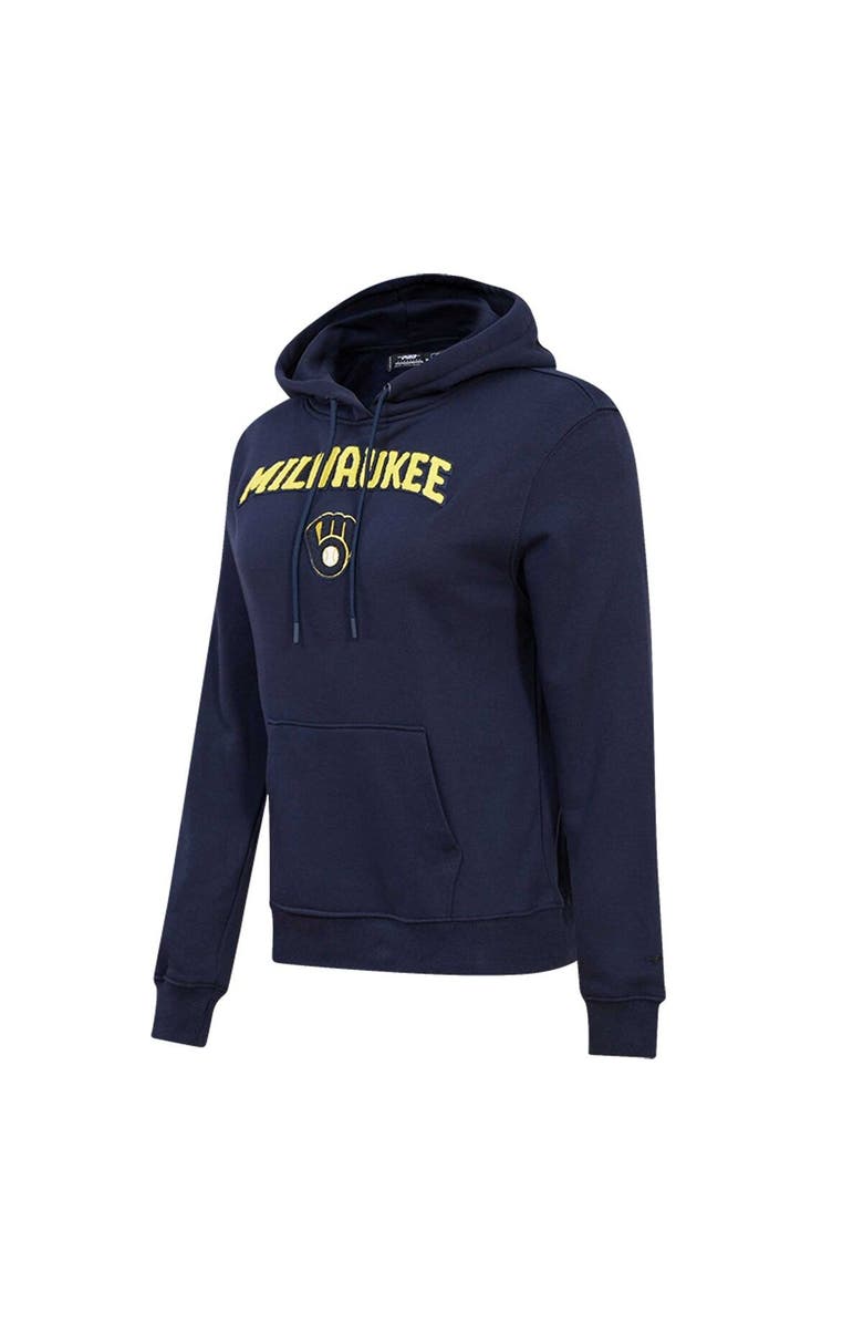 PRO STANDARD Women's Pro Standard Navy Milwaukee Brewers Classic Fleece Pullover Hoodie, Alternate, color, Navy