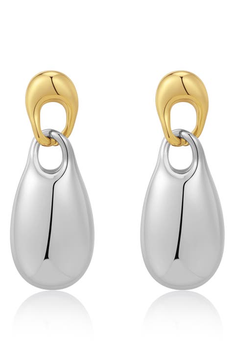 x Dezi The Two-Tone Chain Link Drop Earrings