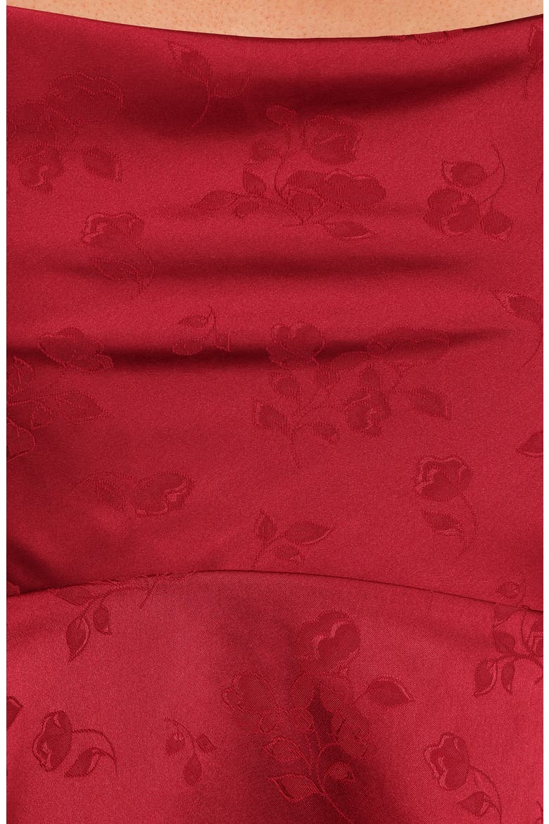 Belle Floral Satin Camisole & Maxi Skirt Set, Alternate, color, BURGUNDY