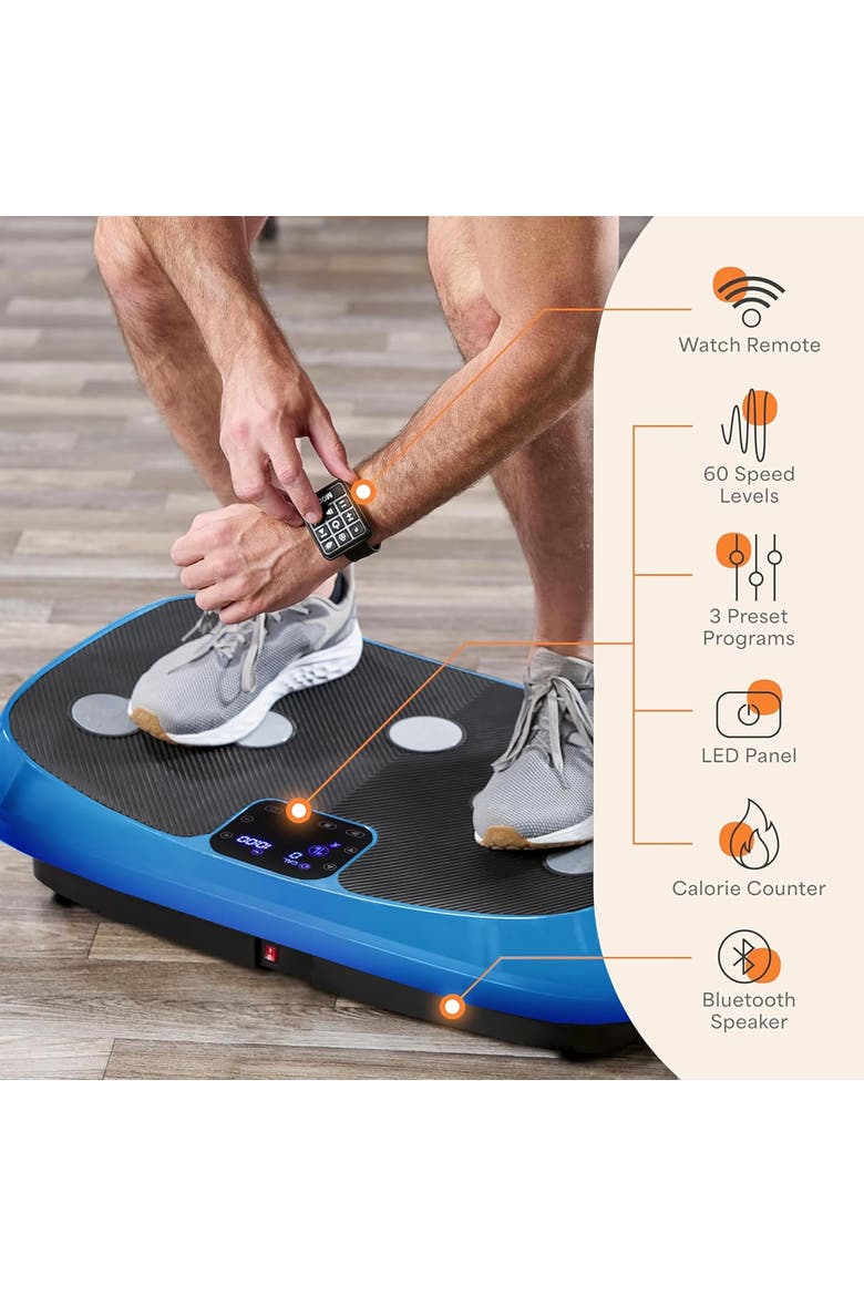 Rumblex 4D Vibration Plate Machine with Triple Motors for Fitness Weight Loss and Recovery, Alternate, color, Blue