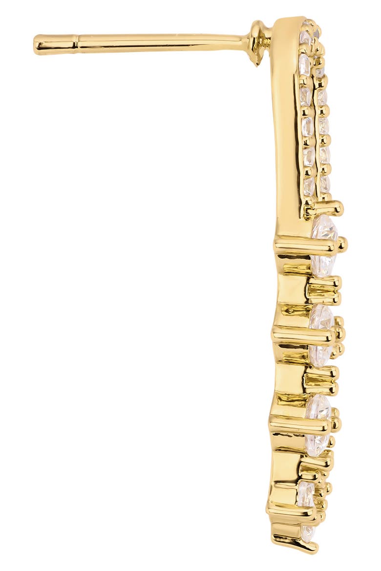 Modern Muse CZ Paperclip Drop Earrings, Alternate, color, GOLD