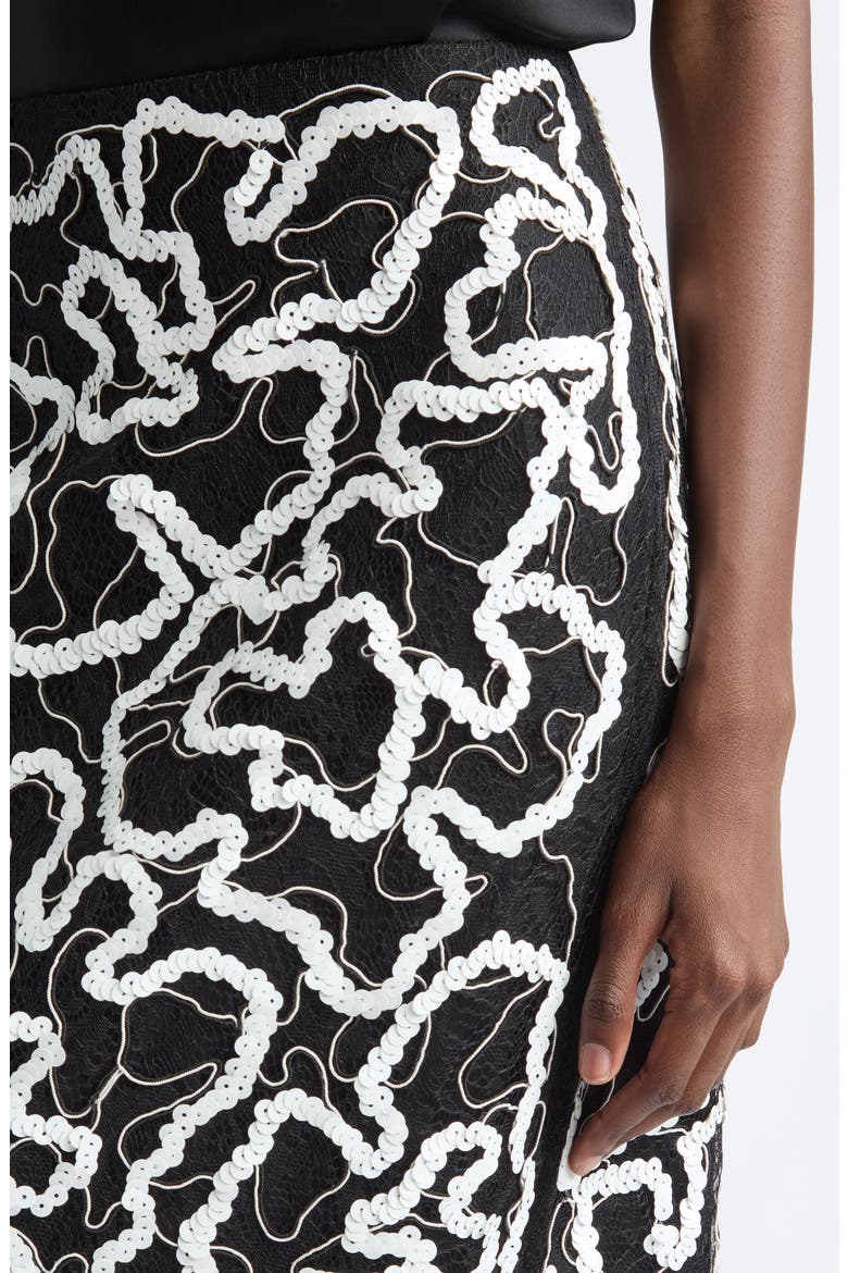 Maite Sequin Embellished Lace Skirt, Alternate, color, WHITE MULTI