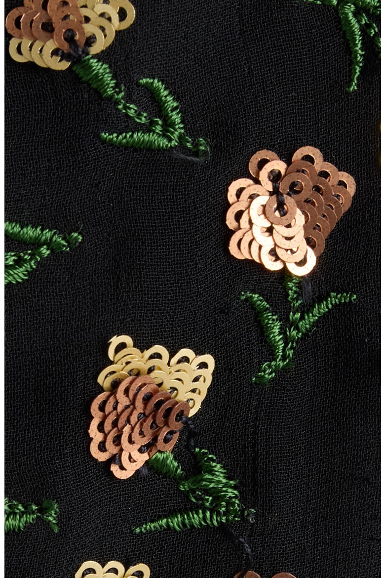 Floral Embroidered Sleeveless Top, Alternate, color, BLACK