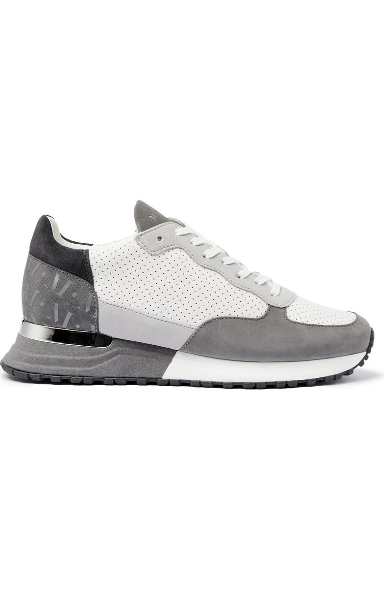 MALLET Popham Perforated Sneakers, Main, color, White / Grey