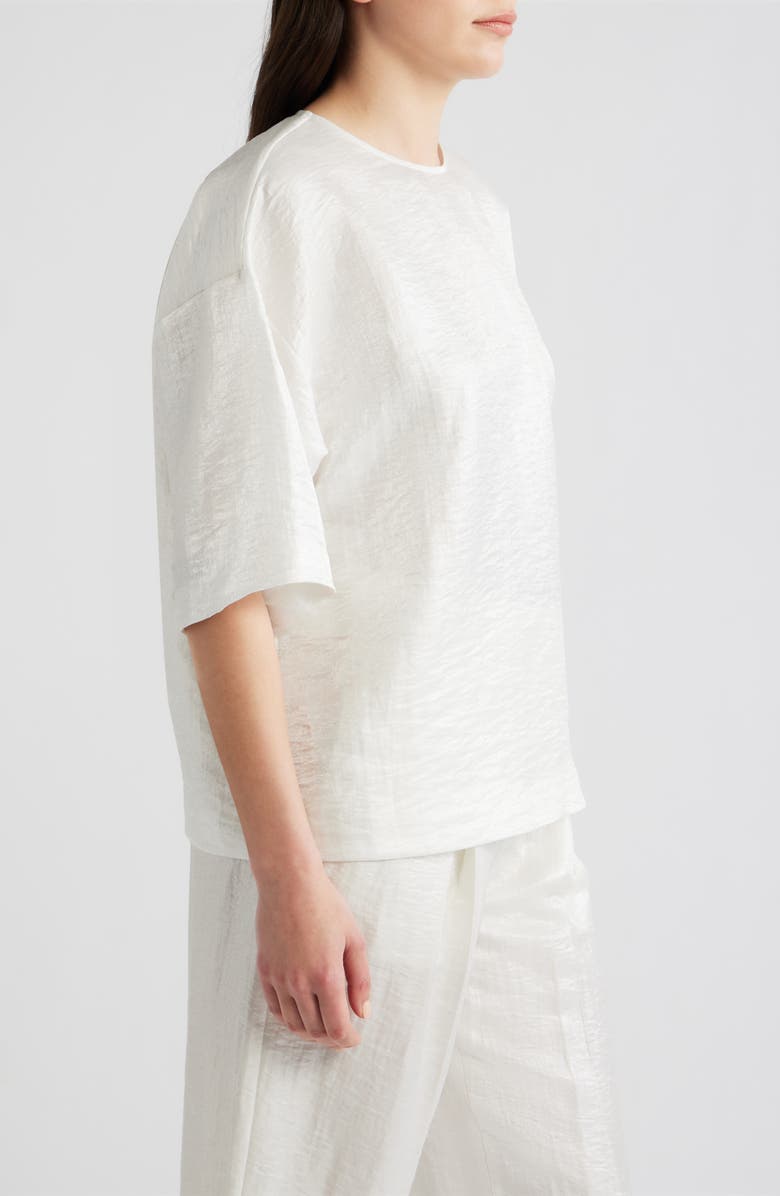 BOSS Bacres Linen Blend Metallic Top, Alternate, color, Soft Cream