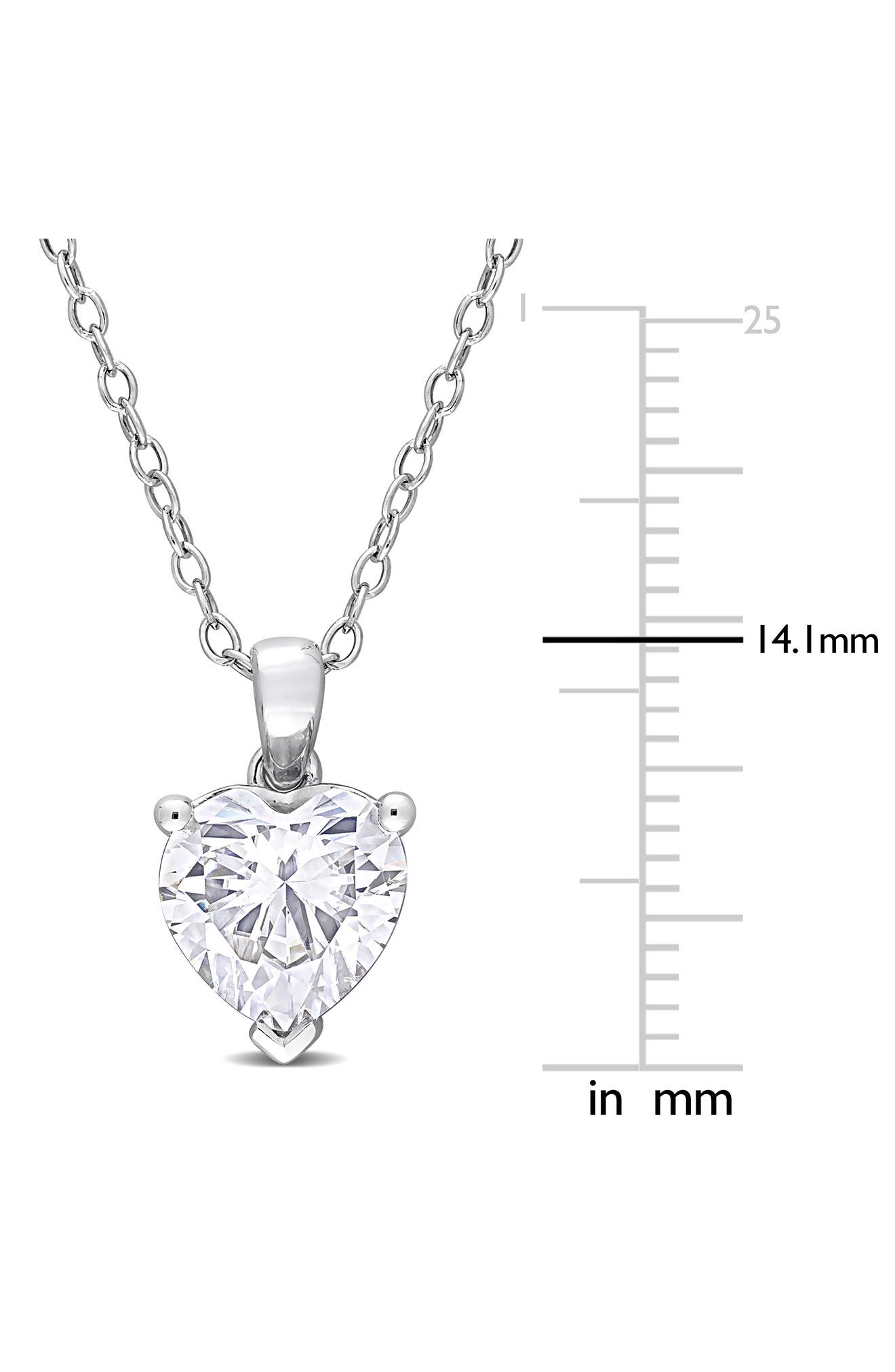 DELMAR Lab Grown Moissanite Heart Pendant Necklace (Women) | Nordstromrack