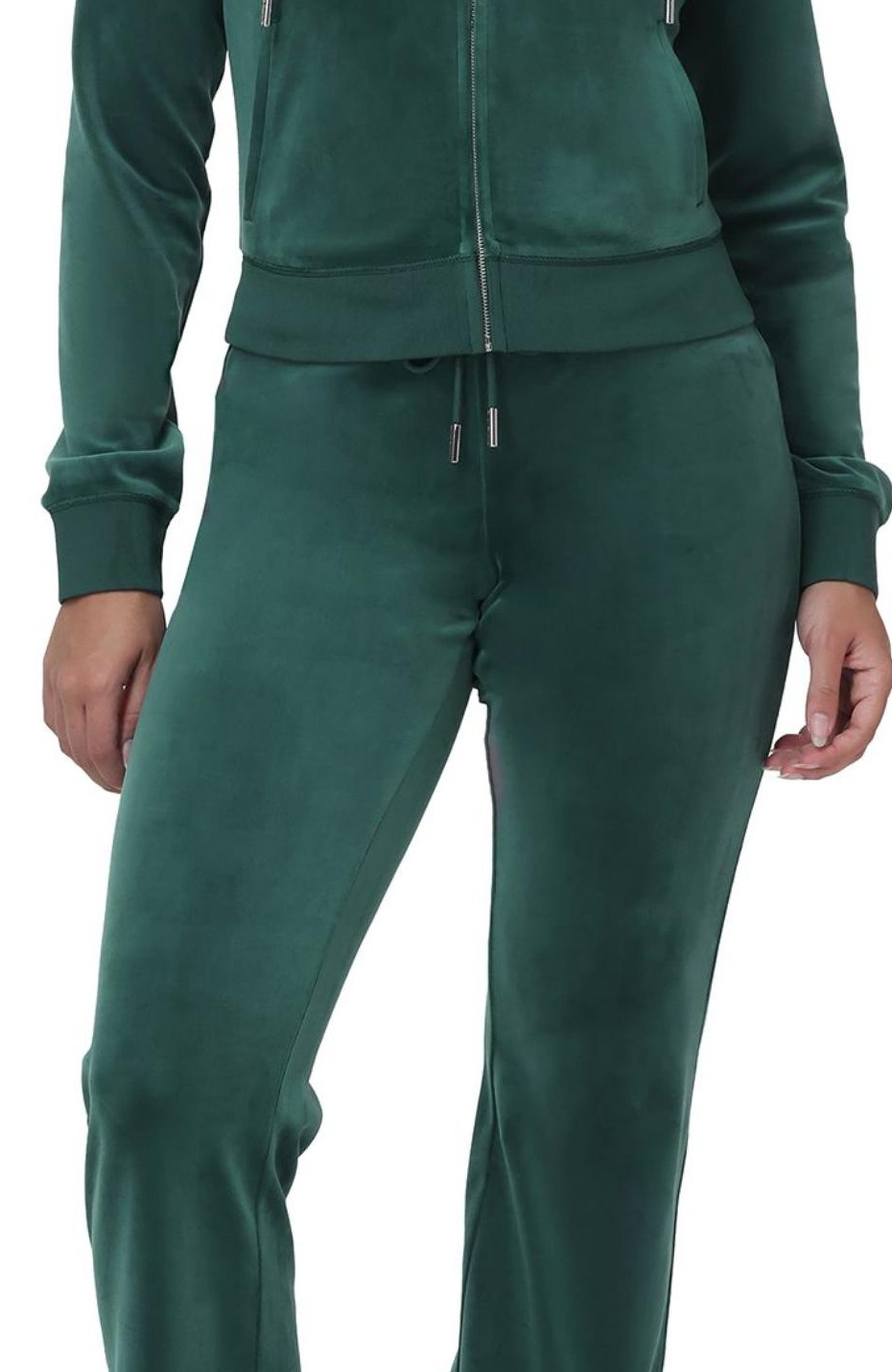 Juicy Couture Rib Waist Velour Track Pants With Rhinestone Bling, June ...