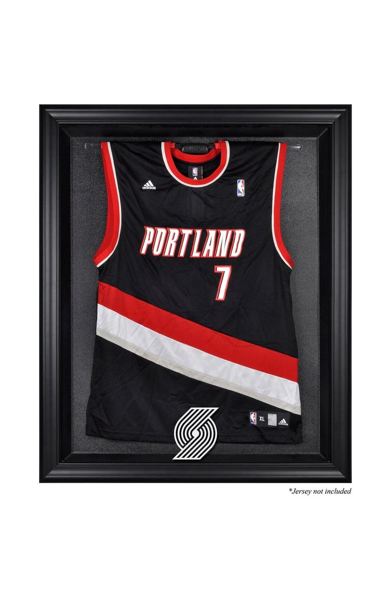 FANATICS AUTHENTIC Portland Trail Blazers Framed Black Team Logo Jersey Display Case, Main, color, 