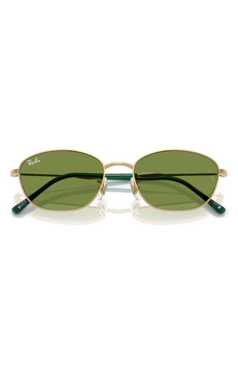Ray-Ban 58mm Irregular Oval Sunglasses, Alternate, color, Arista / Green