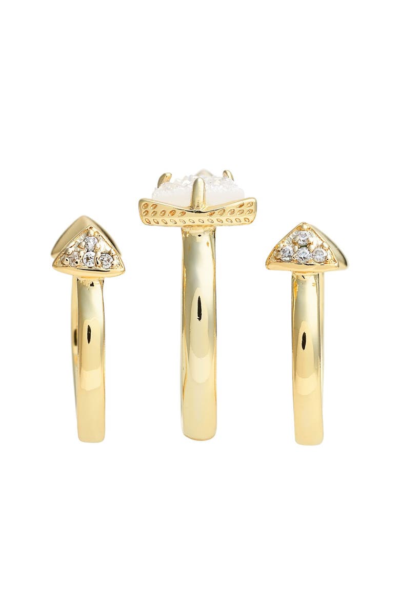 Kendra Scott 'Brennan' Spiked Open Ring & Midi Rings, Alternate, color, 