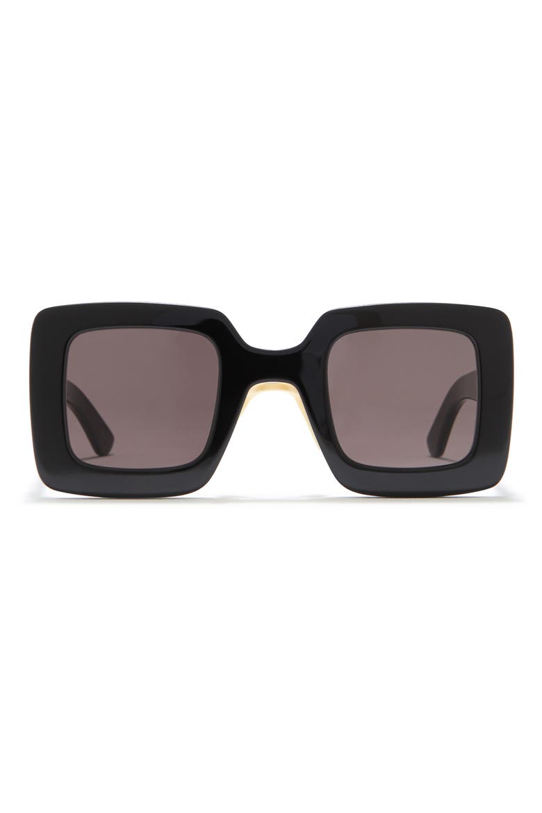 46mm Square Sunglasses, Main, color, BLACK