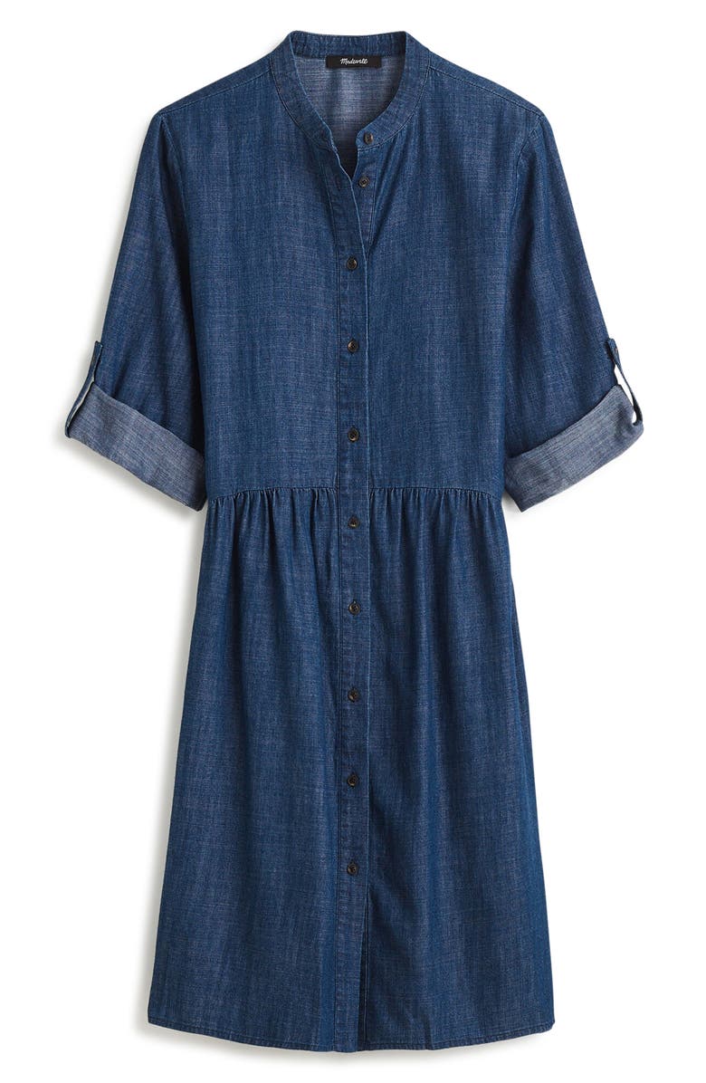 Madewell Denim Mini Shirtdress, Main, color, 