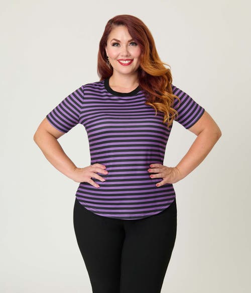 Unique Vintage Plus Size Back To Basics Top In Purple