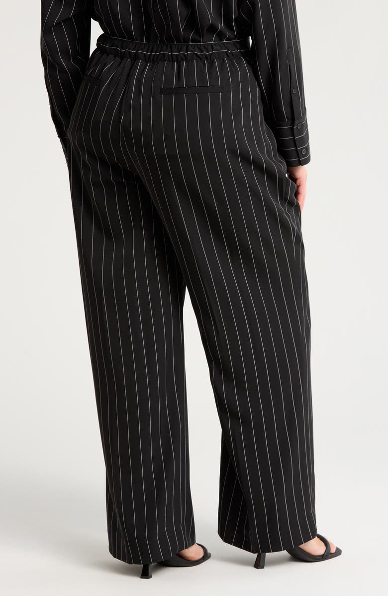 Nordstrom Stripe Stretch Twill Pants, Alternate, color, Black Penelope Pinstripe