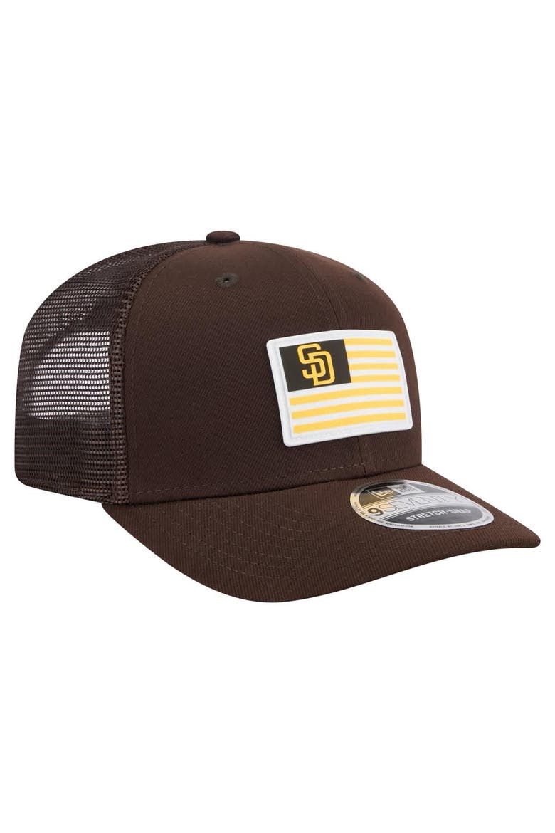 Men's New Era Brown San Diego Padres Flag 9SEVENTY Stretch-Snap Hat, Alternate, color, Brown