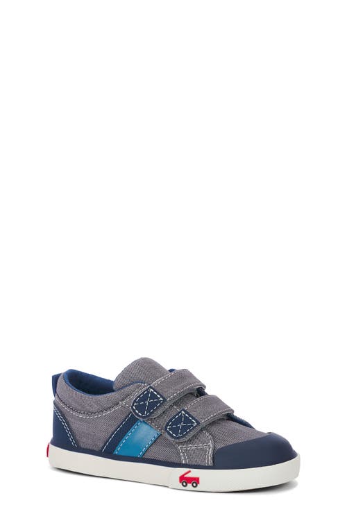 See Kai Run Russell Sneaker in Gray Denim/Navy 